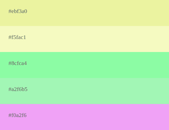 pastel palette with yellow and green