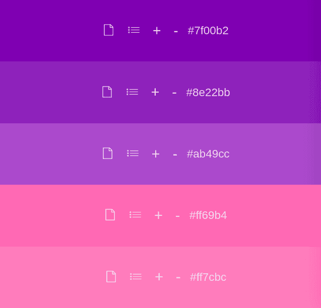 Palette de couleurs violet et rose