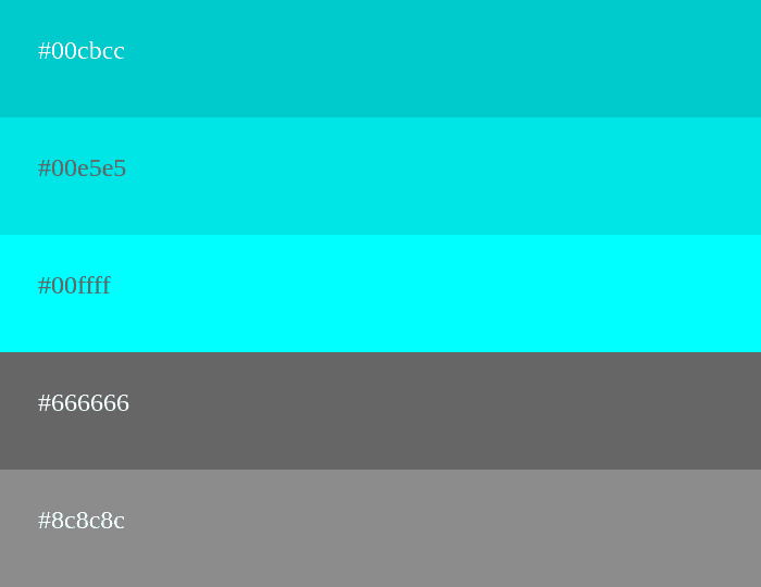 cyan Color Palette