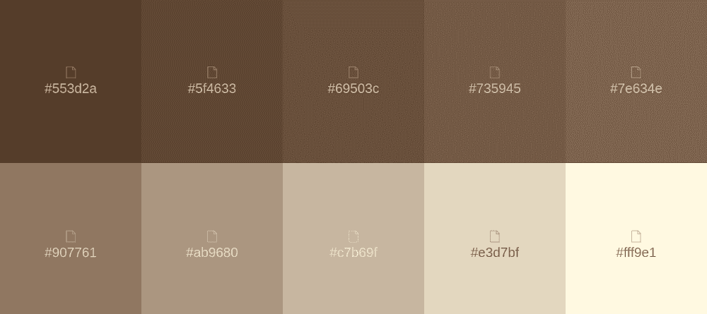 Palette de couleurs marron pastel