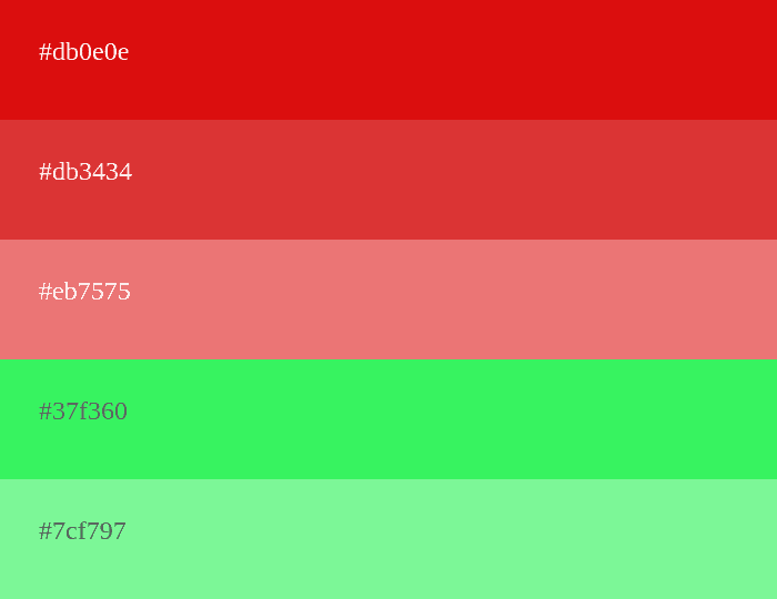 Red and green color combination