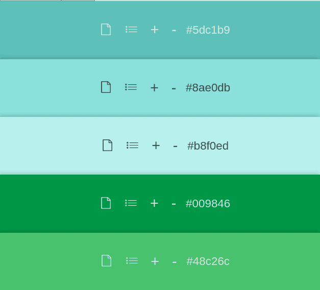 turquoise and green color palette