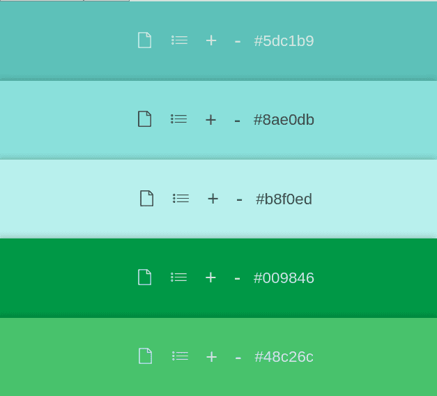 palette de couleurs turquoise et vert