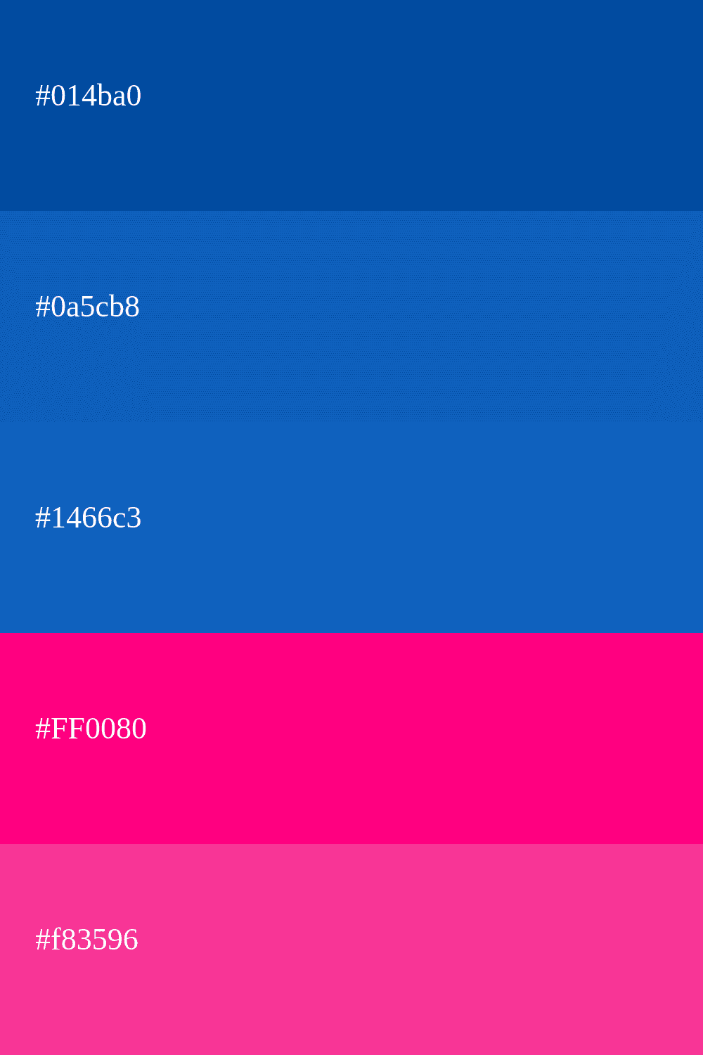 bleu électrique et fuchsia