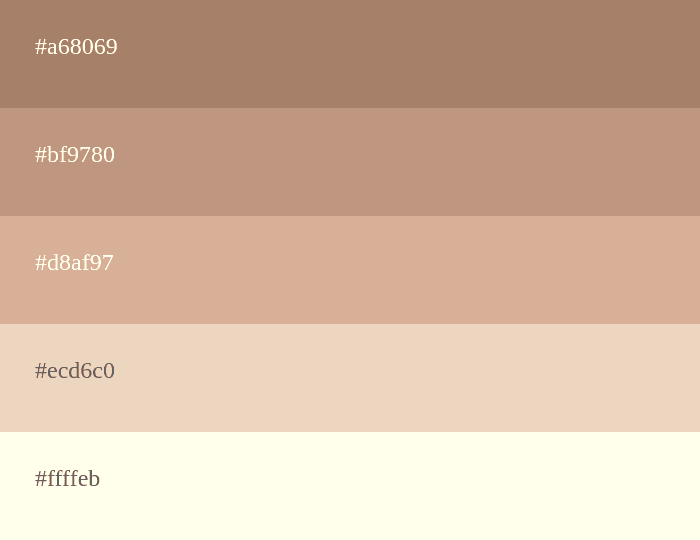 paleta de cores marrom pastel