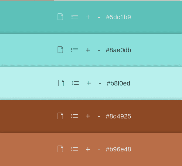 turquoise and brown color palette