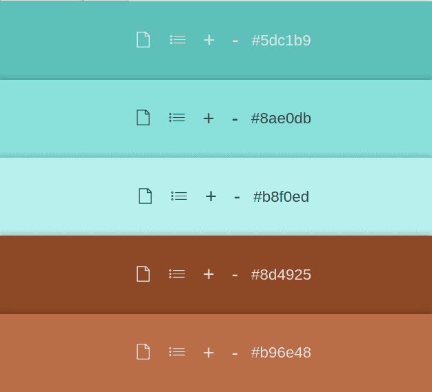 palette de couleurs turquoise et marron