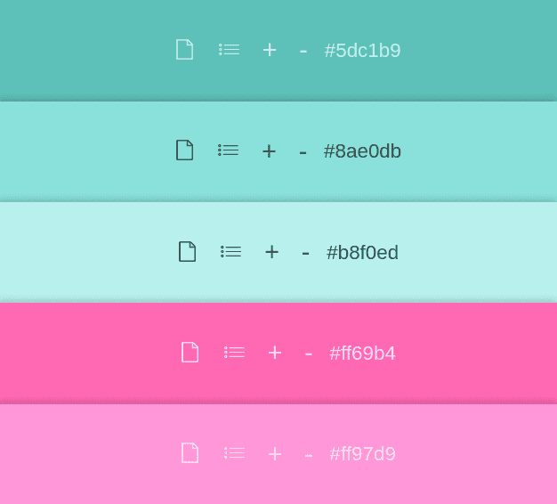 turquoise and pink color palette