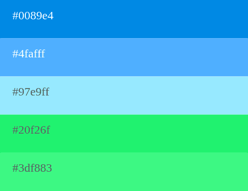 Farbpalette Blau und Grün