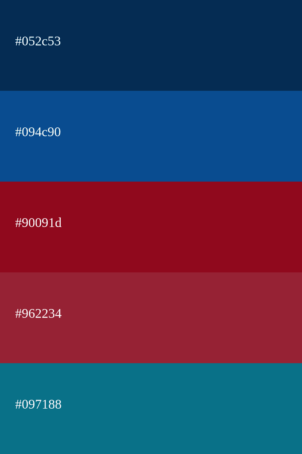 paleta de cores com azul escuro e vermelho