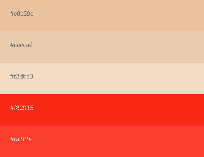 paleta de colores beige y rojo
