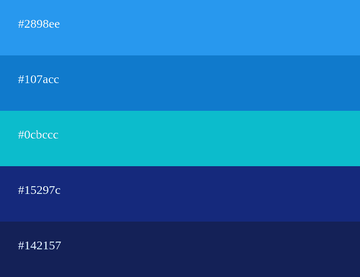 24 Shades of Blue Color Palette –