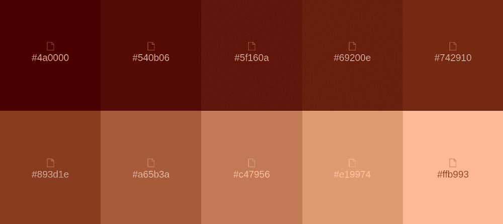 Paleta de colores marrón chocolate
