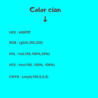 códigos del color cyan